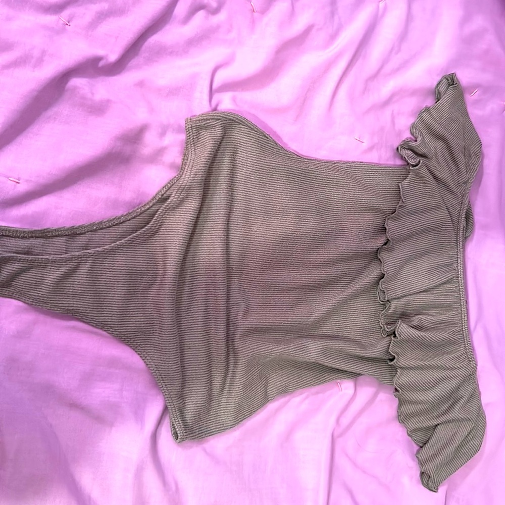 Off the Shoulder Green Bodysuit